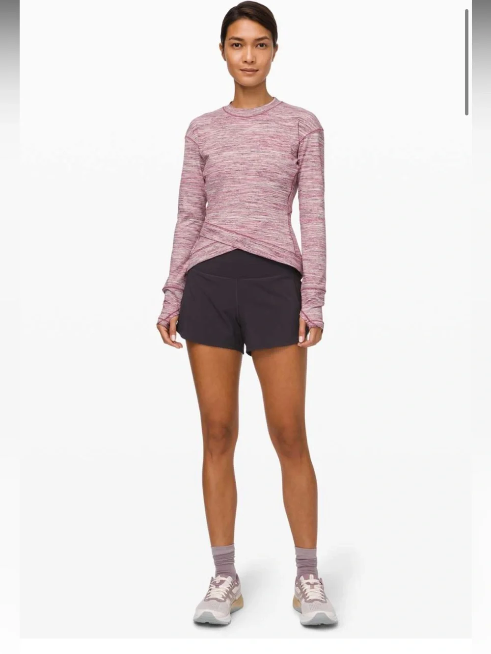 Lululemon Close to Crossing Long Sleeve Rulu Space Dye Camo Plumful Smoky Blush
